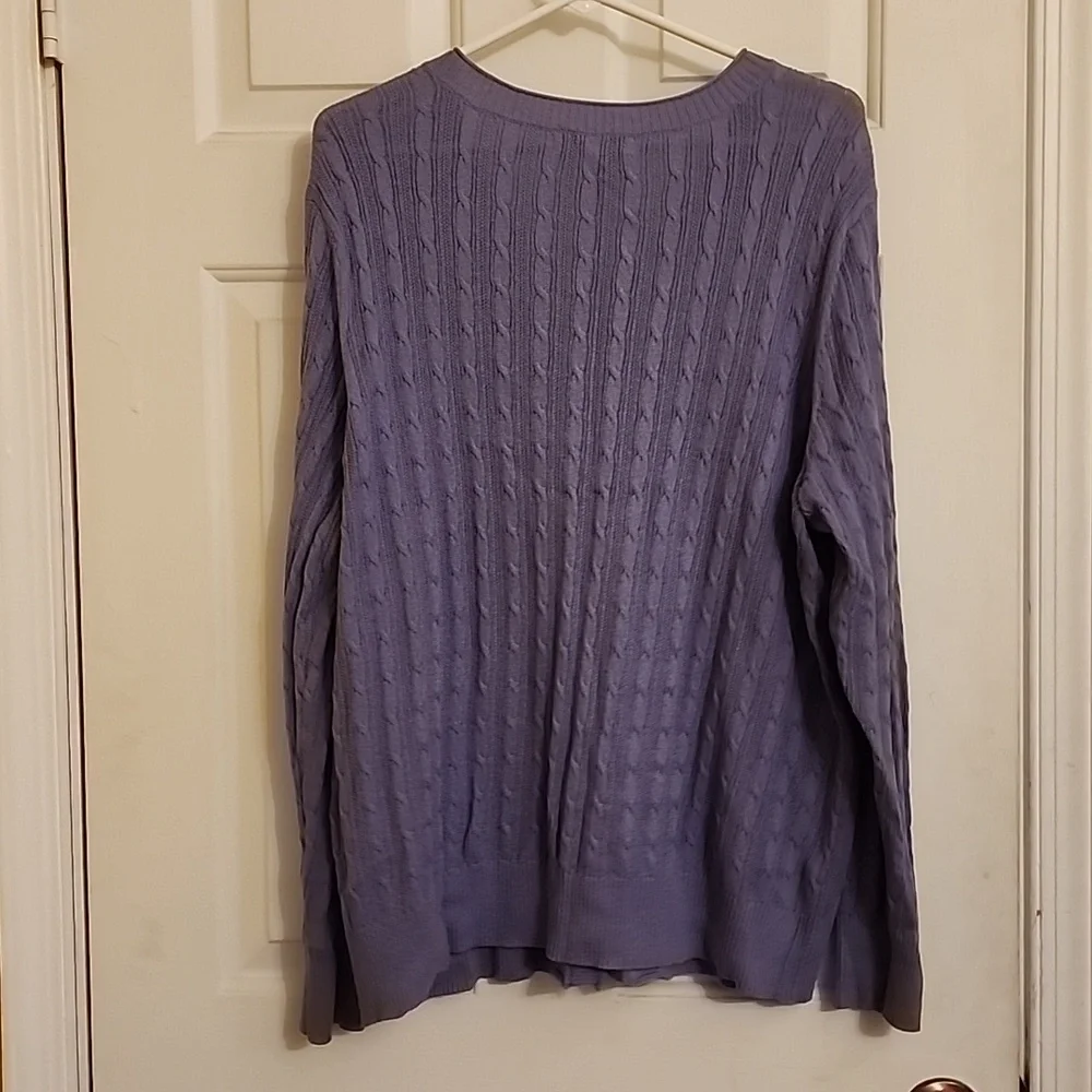 Eddie Bauer Scoop Neck Cable Knit Cardigan Sweater - Picture 5 of 8
